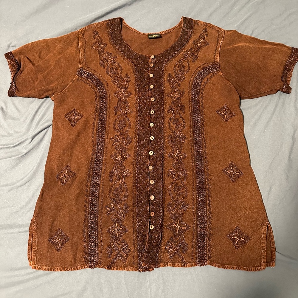 Sacred Threads size XL boho shirt